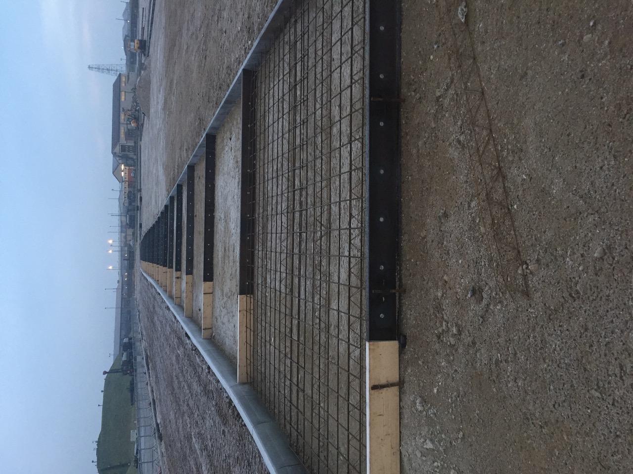 Formwork and reinforcement mesh prepared for the next concrete bay at RAF Lakenheath R11 and R12 Yard